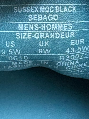 Sebago Sussex Men's Black Leather Slip On Shoes Loafers Vibram Soles Size UK 9 - Picture 12 of 12