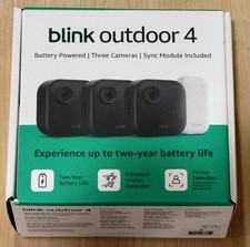 Blink Outdoor 4 Battery Powered 3-Camera Security System  NEW