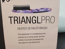 Calista TrianglPRO Heated Hair Detailer Brush- Purple Orchid Flower- Open Box