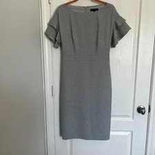 Banana Republic Women’s Gray Sheath Dress Knee Length Lined Size 4
