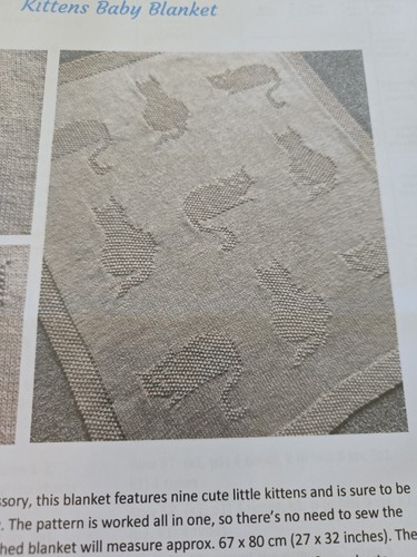 Knitting Pattern Vintage Baby Cat Blanket DK Hand Knitting F27