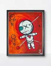 Faris Art: VooDoo Doll: 16x20: Neo Expressionism Original Artwork on Canvas