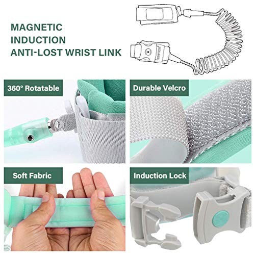 Kids Anti Lost Wrist Link, Children Wrist Traction Rope with Key Lock, pink - Bild 5 von 7