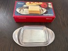VTG WMF BUTTER DISH Marke Tischfein MCM Stainless Steel 18/8 Acrylic Germany