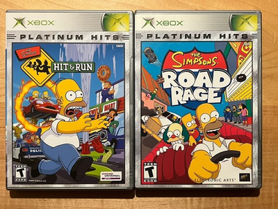 #ad The Simpsons Hit amp; Run The Simpsons Road Rage XBOX Lot of 2 Games CIB $95.00