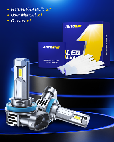 Bombillas de faros LED AUTOONE H11 súper brillantes 6500K blanco 80000LM haz alto/bajo - Imagen 9 de 11