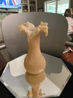Vintage Fenton Rose overlay ruffled vase hand blown 1943-1948.  Pale pinksalmon