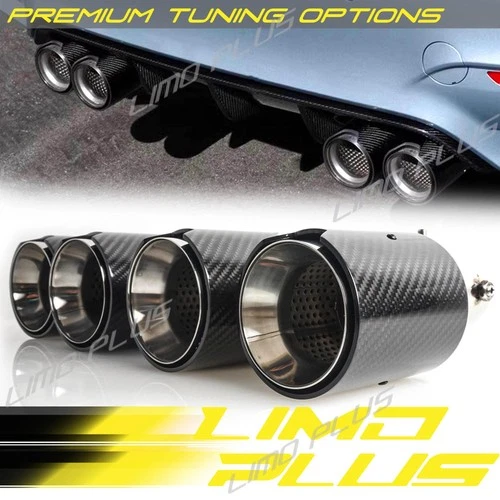 Carbon Exhaust Tips Silver for 19-26 BMW G20 G22  G23 G26 G42 M240i M340i M440i