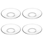 4Pcs Round Coffee Plates Round Snack Plates Clear Saucer Plates Transparent