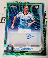 IDAN TOKLOMATI 2025 TOPPS CHROME MLS GREEN 🌊 PARALLEL RC AUTO /99 Charlotte FC