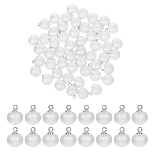 50 Pcs Decorative Buttons for Clothes White Pearl Faux Sewing Half Beads