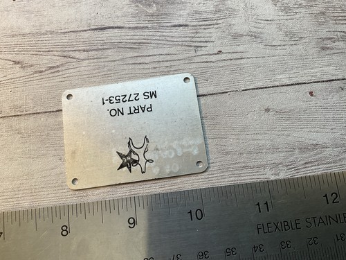 ORIGINAL EARLY FAIRCHILD A-10 WARTHOG AIRCRAFT MOD DATA NAME PLATE - Picture 2 of 2