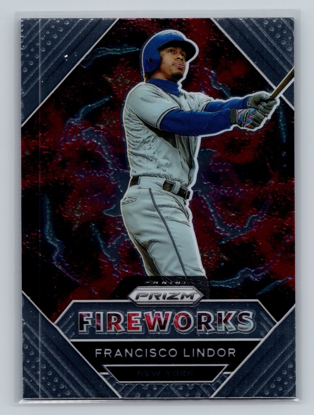 Francisco Lindor 2021 Panini Prizm Fireworks #FW5 New York Mets