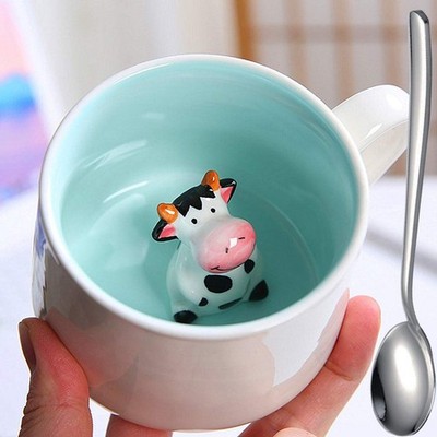 3D Mug, Cow Figurine Tea Cup, Father s Day, Mother s Day Gifts, Funn