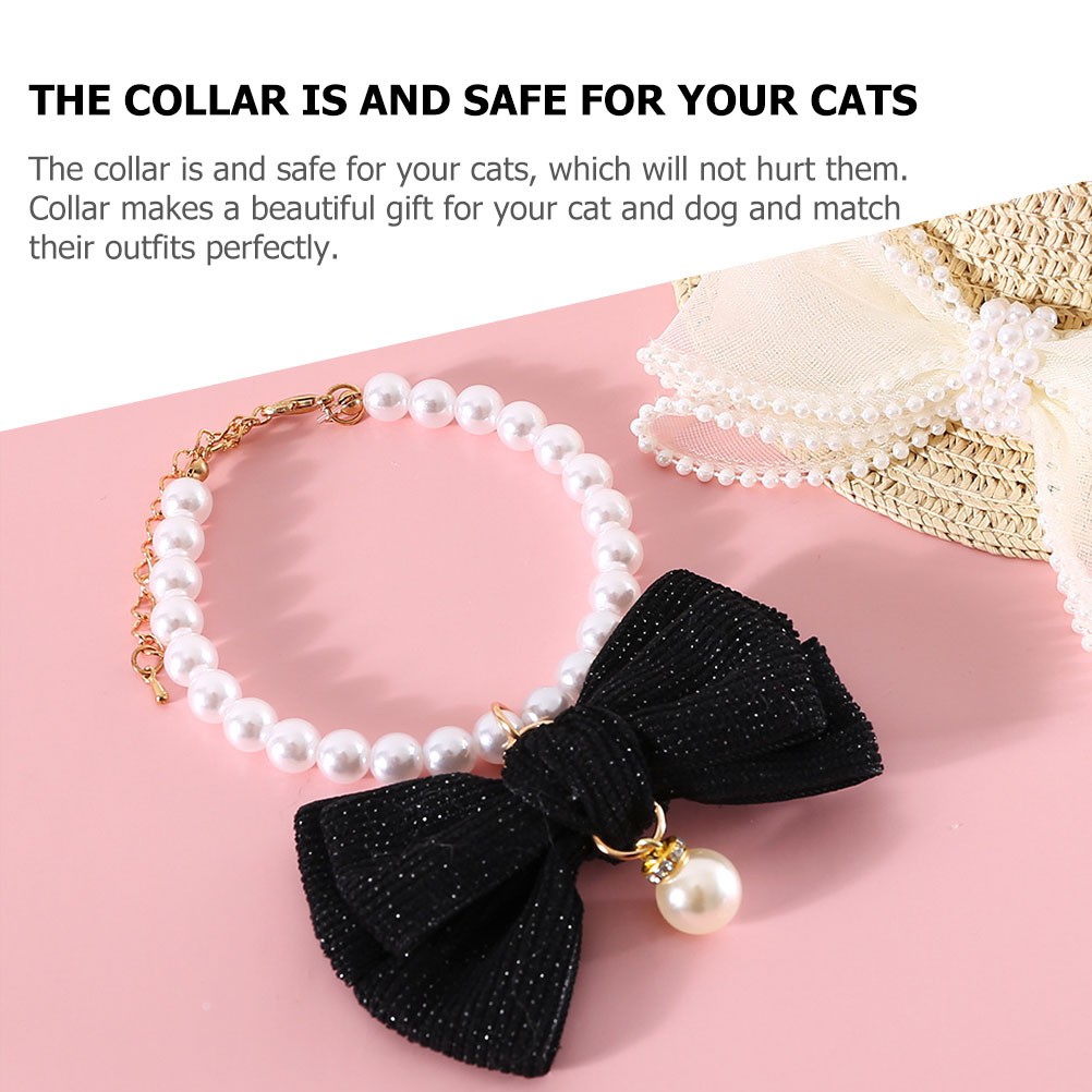 Delicato Collare Per Cani Accessori Gatti Di Gatto Animali Domestici Con Perle foto 4