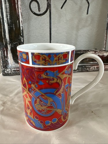 Dunoon Steingut Schottland Jane Brookshaw Golden Celtic Bird Design Becher Tasse