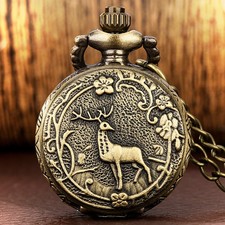 Vintage Style Mini Size Pocket Watch Small Quartz Analog Watches Christmas Gifts