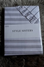 Style Sisters Frill Stripe Double Size Duvet Cover Set Black & White 100% Cotton