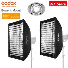 US 2X Godox 80 120cm 32"x 47" Bowens Mount Studio Flash Grid Softbox Diffusers