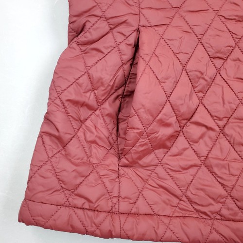 Lands End Weste Damen Medium rot Daunen Stepp Puffer Mantel durchgehender Reißverschluss Taschen - Bild 4 von 11