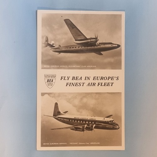 Flugzeug Postkarte Echtfoto um 1956 Air Line British Euro Elizabethan Viscount