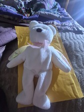 1998 Ty Beanie Babies Halo the Angel Bear Toy w/o hangtag brown nose