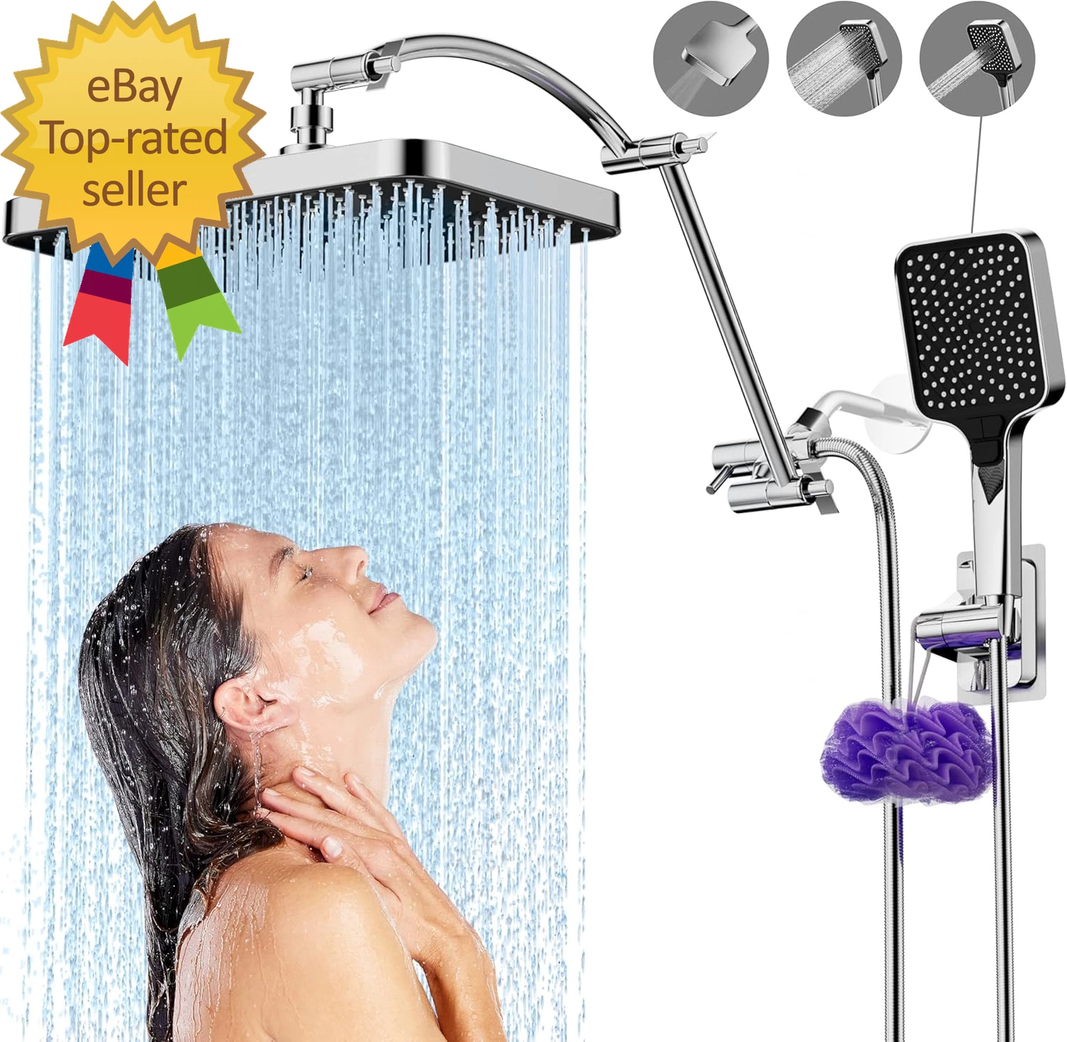 13 Inch Rain Shower Head Extension Arm 19 Inch Shower Head High Pressure