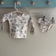 Rylee + Cru Cream Floral Baby swimsuit nwt size 0-3 months