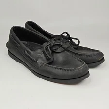 Sperry 08369891 Men Authentic Original 2-Eye Boat Shoe Black Leather Size 11.5 ~