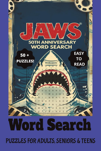 Jaws 50th Anniversary Word Search Puzzle per Adulti, Anziani e Adolescenti | Ottimo - Foto 12 di 12