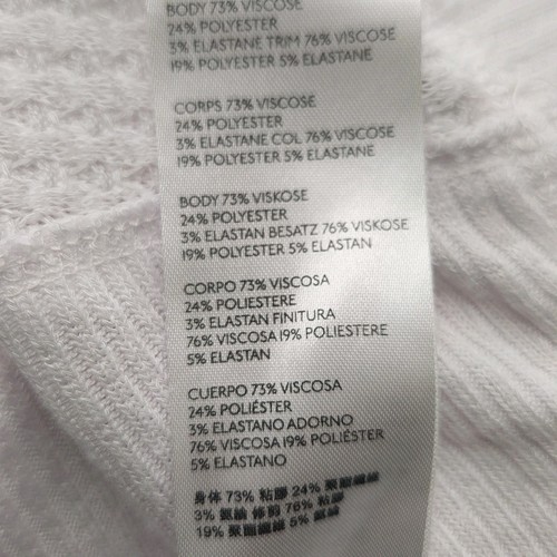 We The Free People Gr. Medium Damen Oversize weiß dünner Waffelstrick V-Ausschnitt - Bild 12 von 12