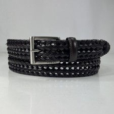 Fossil Laced Brown Genuine Leather Dress Belt - Men's Size 42/105