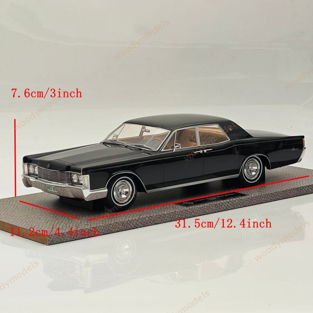 1/18 Lincoln Continental Sedan 1968 Black Resin Model Car Limited