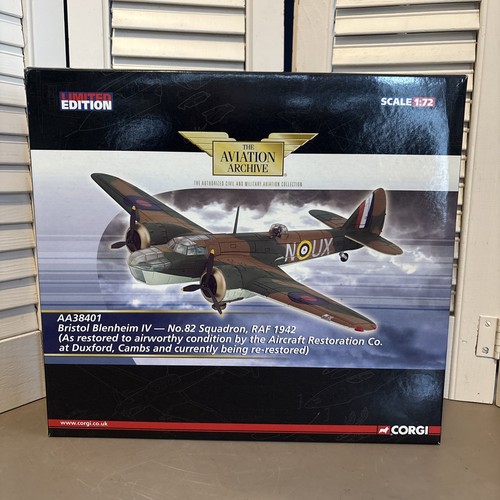 Corgi 1/72 Scale Diecast AA38401 Bristol Blenheim IV 82Sqn 1942 Duxford - Picture 1 of 4