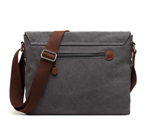 Vintage Men's Canvas Messenger Bag Laptop Shoulder Satchel Crossbody (M36_Grey) - Picture 4 of 8