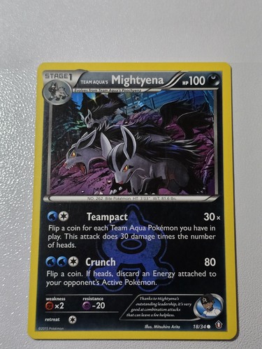 Pokemon Team Aqua's Mightyena Double Crisis Regular Card 18/34 LP Condition