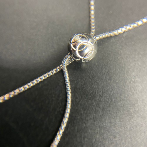 Sterling Silver 925 CZ Tennis Bracelet Bolo Box Chain Signed 7.37g - Picture 4 of 9