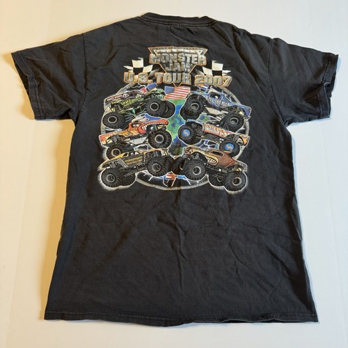 Vtg Y2K Monster Jam US Tour Tshirt 2007 Sz Adult Small/Youth XL Dbl Side Graphic - Picture 1 of 10