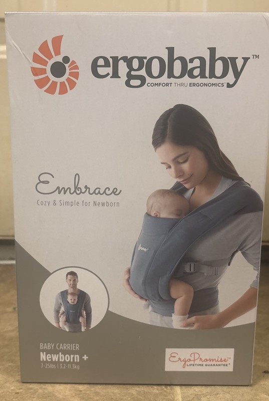 ERGOBABY EMBRACE COZY BABY CARRIER NEWBORN  (7-25 LBS) OXFORD BLUE