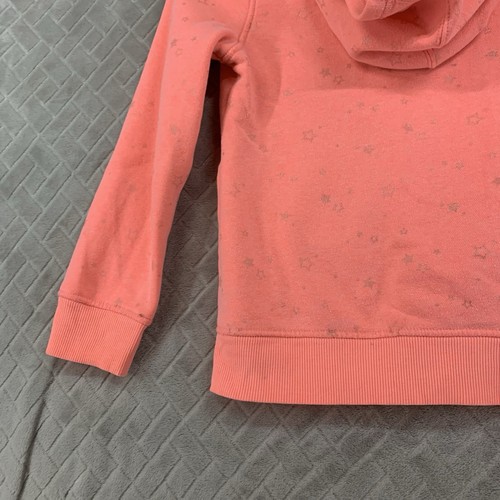 Cat & Jack Girls 6 Hoodie Sweatshirt Neon Orange Stars Full Zip - Picture 13 of 14