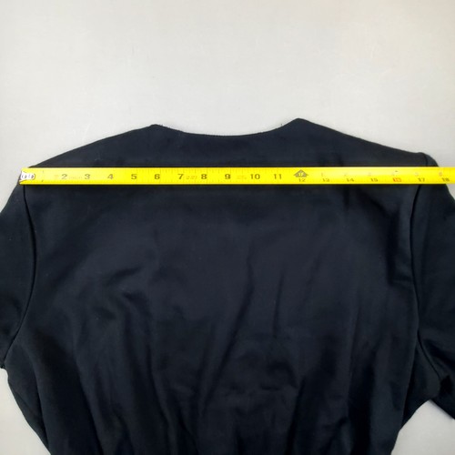 Vintage 80er Wayne Diamond schwarzes Damenkleid Gr. 18 Tiger Safari Schößchen Gürtel USA - Bild 12 von 13