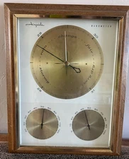 VTG Airguide Barometer Made USA Airguide Instrument Company Chicago 13x10.5x2