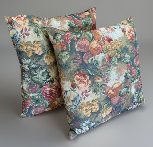 2 Cuscini XL Cavolo Rosa Accento Lancio 24x24x6” Blu Cannella Verde Belli PULITI - Foto 1 di 15