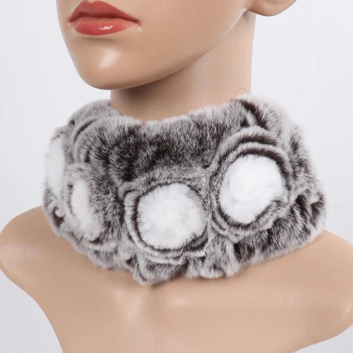 Mujeres Elasticidad Flor Piel Real Bufanda Cálida Piel Diadema Dama Invierno Piel Bufandas - Imagen 19 de 57
