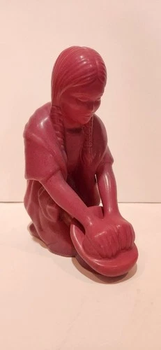Van Briggle Pottery Indian Girl Maiden Grinding Corn Mulberry Colorado Springs