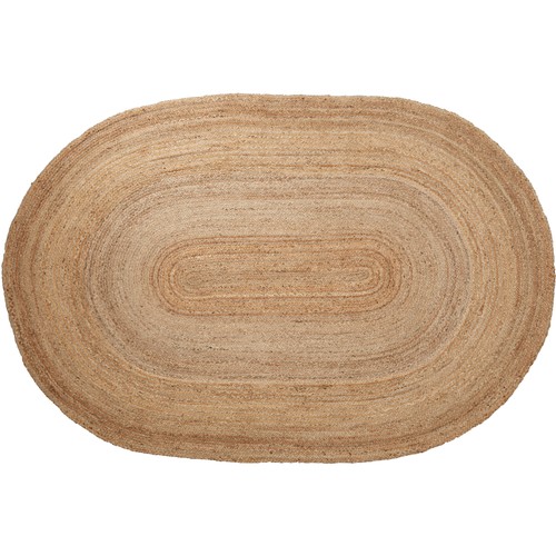 Area Rug Natural Jute Farmhouse 72x108 Oval Braided No Slip Floor Mat VHC Brands - Picture 3 of 11