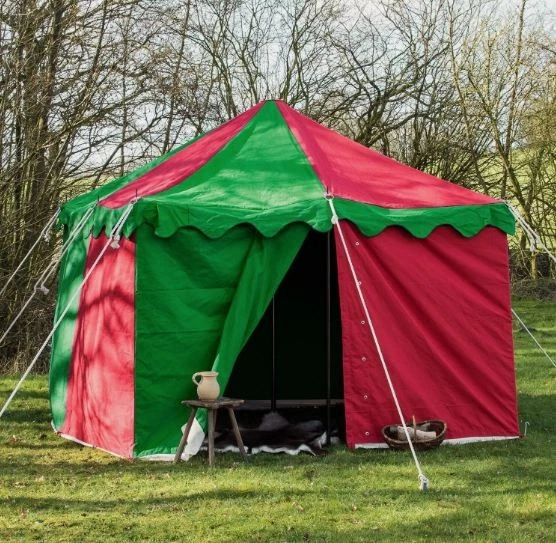 Weekend Sale Camping Tent Medieval 3x3 square Red Green events water proof tent