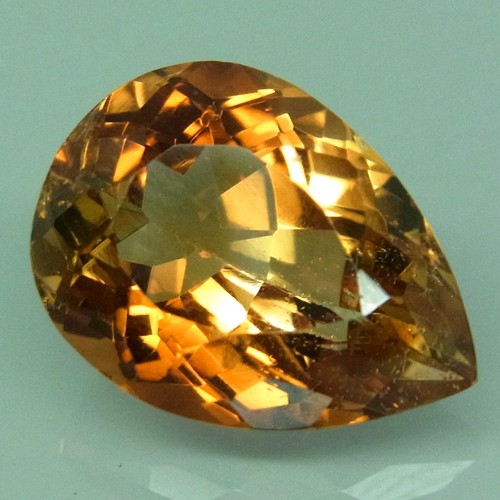 IRIDESCENT! 6.05ct.Flash Top Apricot Peach Imperial topaz Brazil Pear 13x9mm. - Picture 3 of 4