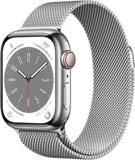 Apple Watch Series 8 (GPS+LTE) 41mm Silver Stainless Steel Case & Milanese Loop
