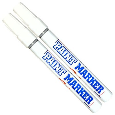 Paint Markers Oil-Based Pen Permanent Waterproof 1 Count (Pack of 2), Silver 